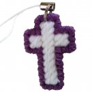 2 Cross Charms in Purple and White