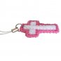 Pink and White Cross Charm Set