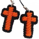 2 Cross Charms Orange and Black