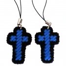 2 Cross Charms Blue and Black