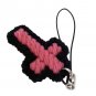 Two Pink and Black Christian Cross Charms