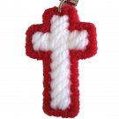 Two Cross Charms in Red and White