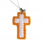 Two Cross Charms in Orange and White