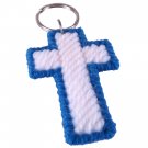 Cross Key Ring set in Blue and White