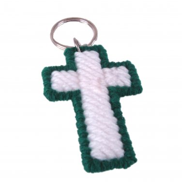 Cross Key Ring set in Green and White