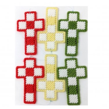 Easter Cross Christmas Ornaments Red Green Yellow