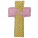 Cross Ornament Yellow Pink Double Sided Card Trick Design