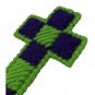 Christmas Easter Cross Ornament Checkered Green Purple Double Sided