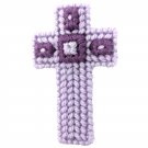 Christian Cross Ornament decorated shades of purple