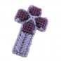 Purple Cross Ornament Christian decorated double sided