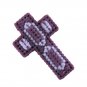 Decorated Cross Ornament Purple double sided hanging decoration