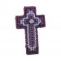 Triple Cross in Shades of Purple Christian Cross Ornament