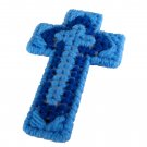 Triple Cross Christian Ornament in shades of Blue
