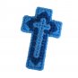 Triple Cross Christian Ornament in shades of Blue