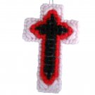 Christian Cross Ornament in Black Red White