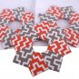 Orange Gray Christmas Origami Wreaths Wallpaper