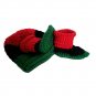 Red Black Green Hat and Booties set