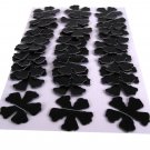 30 Black Leather Die Cut Flowers