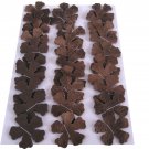30 Brown Leather Die Cut Flowers
