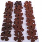 Brown Textured Leather Die Cut Flowers