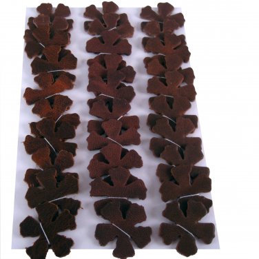30 Leather Die Cut Flowers Brown