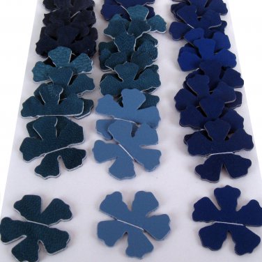 Blue Leather Die Cut Flowers