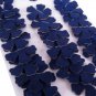 Blue Leather Suede Die Cut Flowers