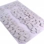 30 White Leather Die Cut Flowers