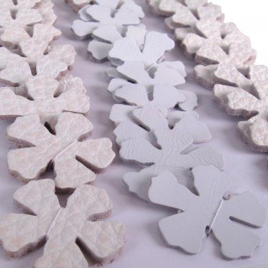 Die Cut Flowers in Off-White Leather