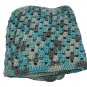 Crocheted Lap or Toddler Blanket Blue Gray