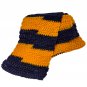Navy Blue and Gold Crocheted Team Spirit Scarf 6.5 x 49