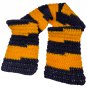 Navy Blue and Gold Crocheted Team Spirit Scarf 6.5 x 49