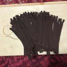 50 Dark Brown 8" Nylon Coil Closed End Zippers