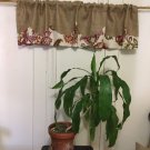 Natural Burlap And Bhupendra Lined Scalloped Layered Valance/Curtain