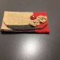 Natural/Red Upcycled Burlap Jute Clutch Purse