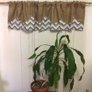 Natural Burlap/Chevron Valance/Curtain