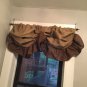Natural/Dark Brown Burlap Rustic Farmhouse Tie Up Balloon Style Valance /Curtain
