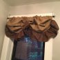Natural/Dark Brown Burlap Rustic Farmhouse Tie Up Balloon Style Valance /Curtain