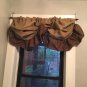 Natural/Dark Brown Burlap Rustic Farmhouse Tie Up Balloon Style Valance /Curtain
