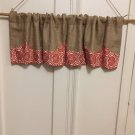 Natural,Burlap Lobster Seabreeze Scalloped Trimmed Layered Valance Curtain