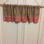 Natural,Burlap Lobster Seabreeze Scalloped Trimmed Layered Valance Curtain