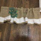 Upcycled Primitive Rustic Valance/Curtain, Recycled Coffee Beans Bag Valance