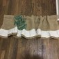 Upcycled Primitive Rustic Valance/Curtain, Recycled Coffee Beans Bag Valance