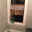Natural Burlap/White Lace Ruffle Valance Curtain Shabby Chic Valance