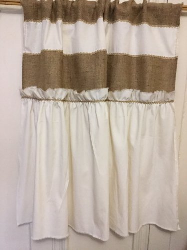 Burlap/Muslin Primitive Tattered Ruffle French Country Shabby Chic Valance