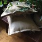 Fully Lined And  Tie Closure, Natural Burlap Shams 26 "X 26" With 1" Flange