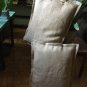 Fully Lined And Tie Closure, Natural Burlap Shams 26 "X 26" With 1" Flange