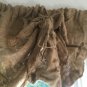 Natural Burlap Shabby Chic Rustic Primitive Crinkled/Wrinkled Tie Up Valance Cur