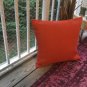 20 x 20 burnt orange burlap lined pillow cover with invisible zipper opening