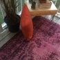 20 x 20 burnt orange burlap lined pillow cover with invisible zipper opening